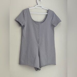 Jackson Rowe Gray Fitted Short Sleeve Romper